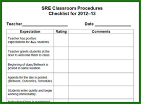 Classroom Procedures Checklist