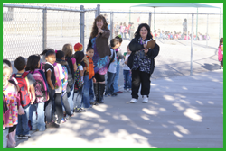 Buddy teachers at bus dismissal